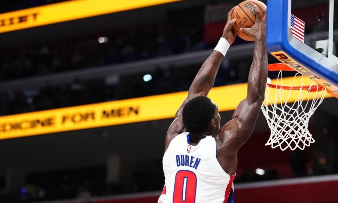 Jalen Duren brilla en su debut de pretemporada con los Pistons